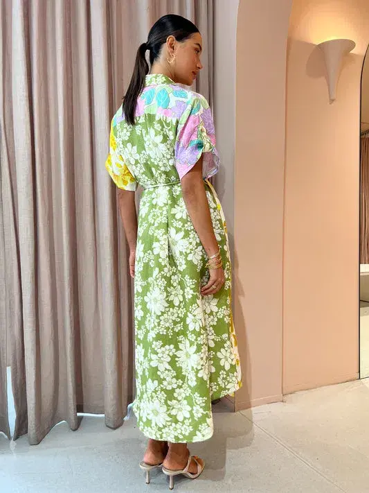 Alemais Elora Patchwork Shirtdress In Multi Size 8 - Image 2