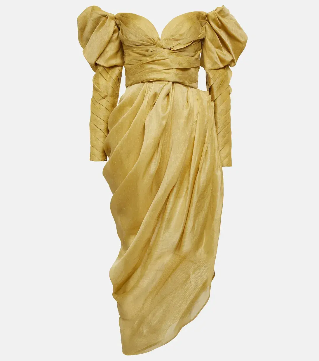Zimmermann Sensory Drape Linen-Blend Midi Dress Green Size 10 - Image 3