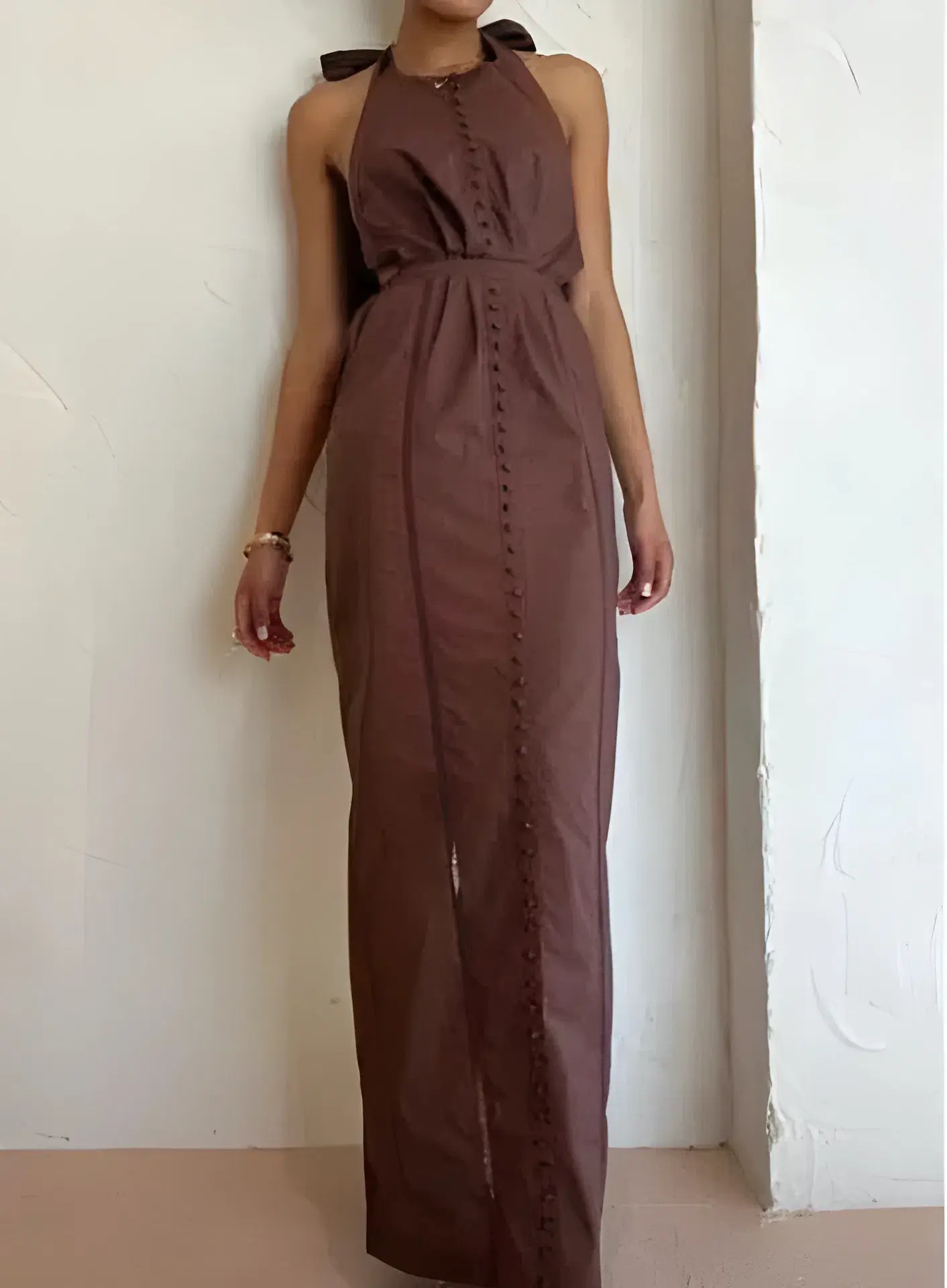 Joslin Elinor Coconut Dress Brown Size 12 - Image 1