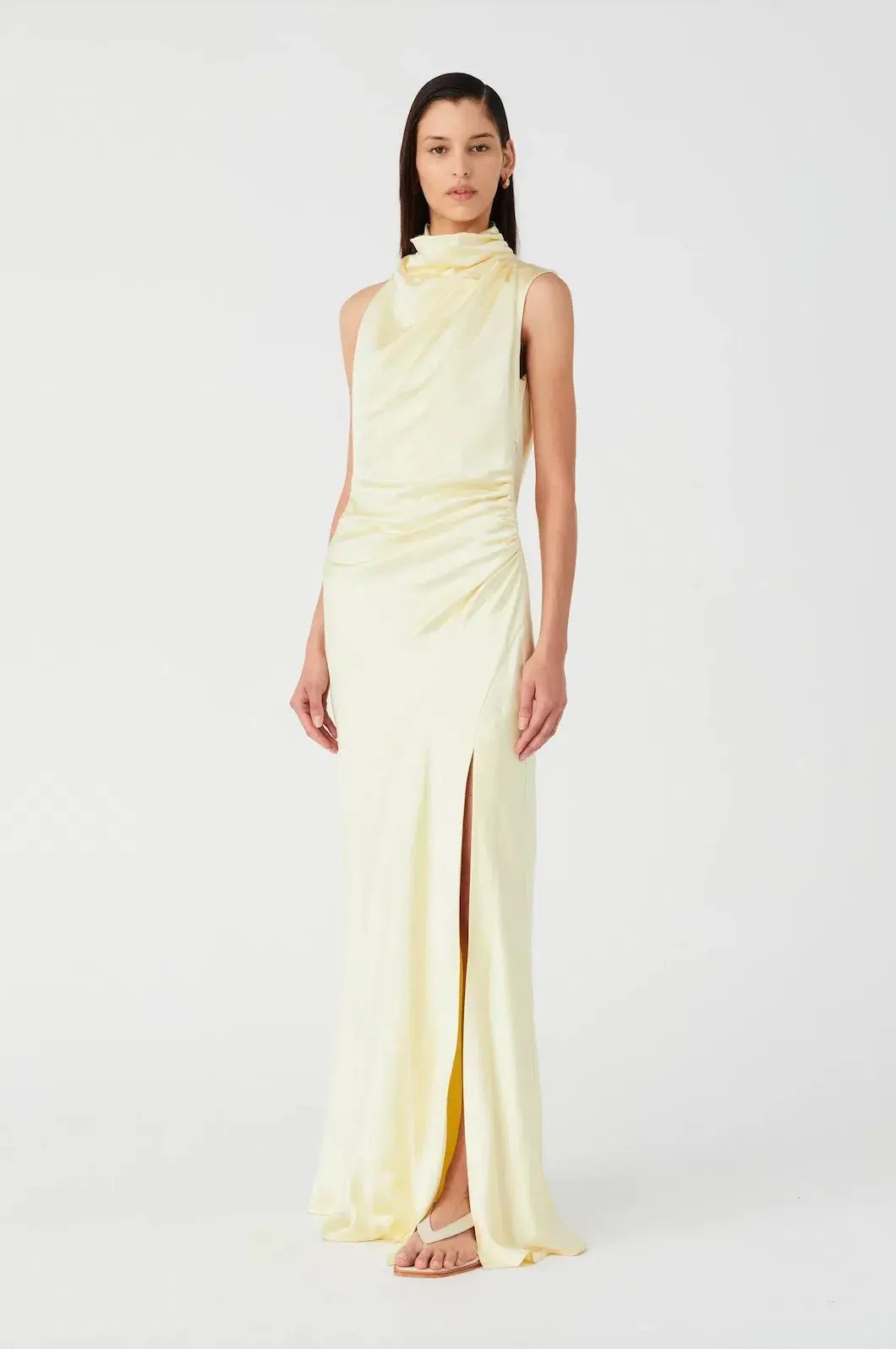 Misha Constantina Gown in Soft Gold Size 6 - Image 2