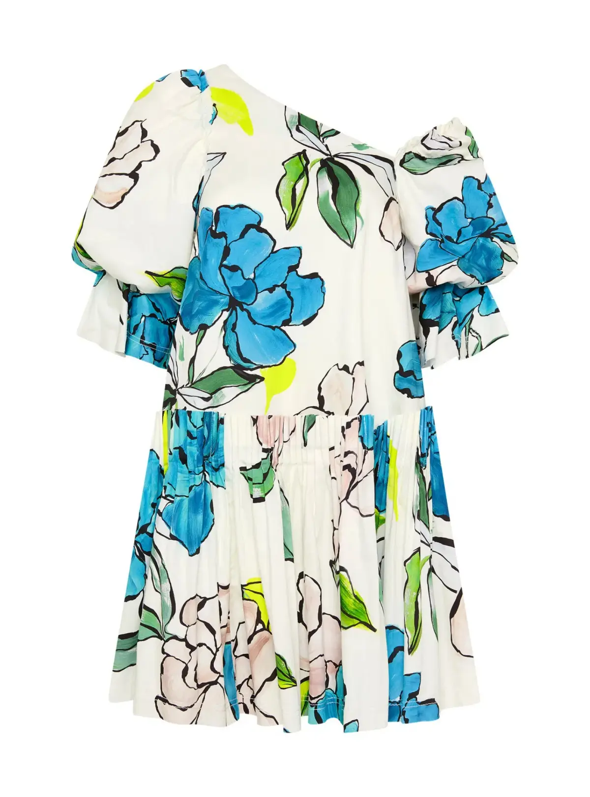 Aje Cy Off Shoulder Smock Mini Dress Cool Camelia Floral Print Size AU 8 - Image 5