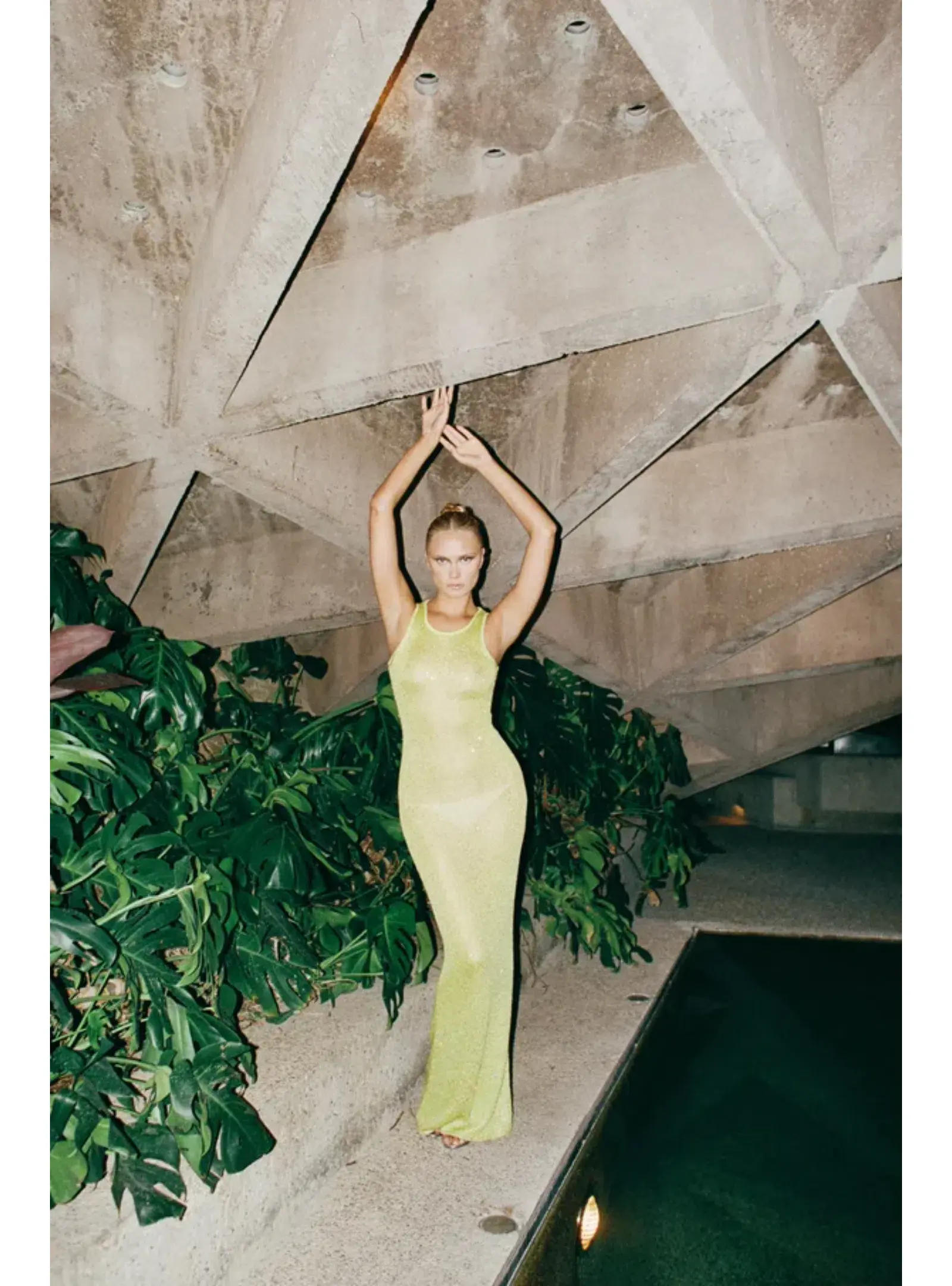 Astra resort Natalia Dress in Chartreuse Sequin Size XS / AU 6 - Image 4