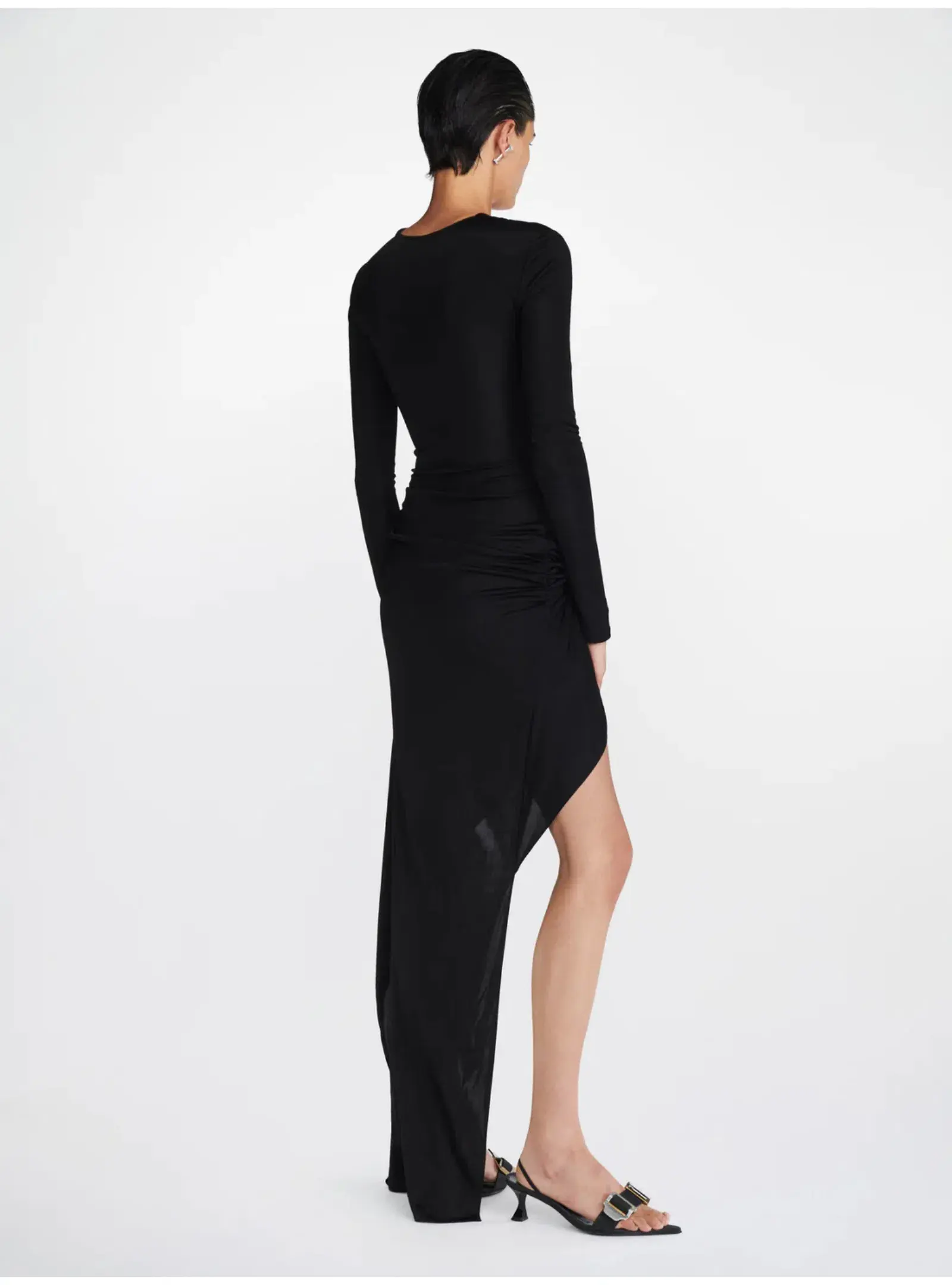 Dion Lee Gathered Bolt Long Sleeve Dress Black Size AU 8 - Image 5