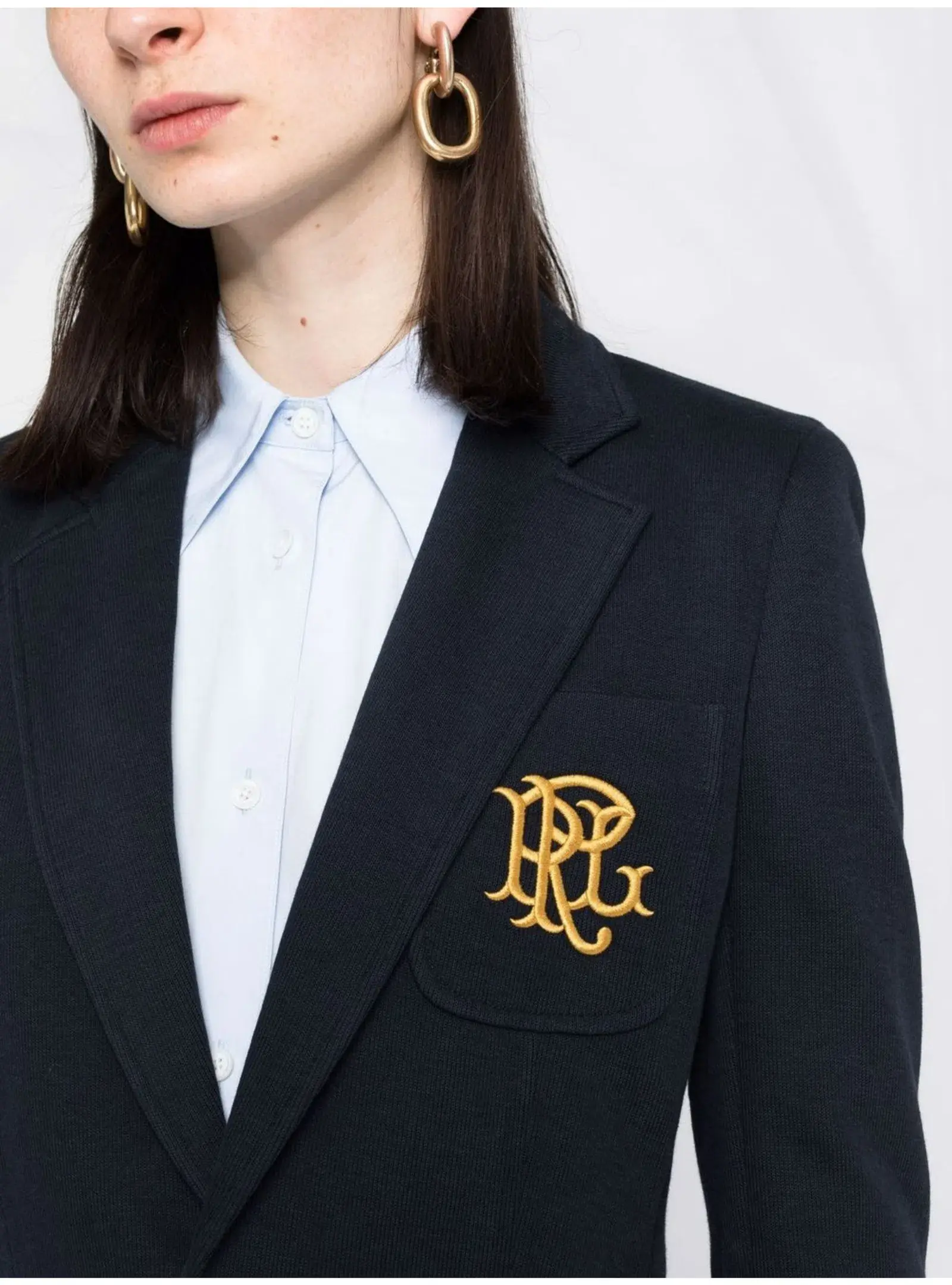 Ralph Lauren Crested Cotton Blazer Navy Size AU 6 - Image 2