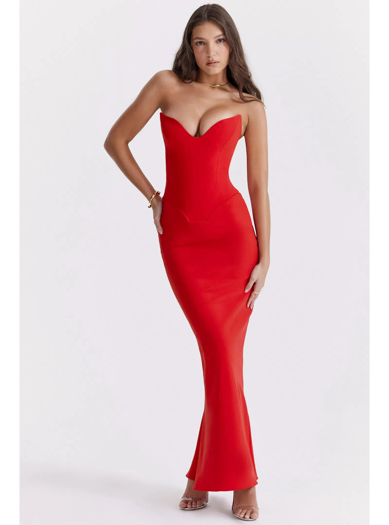 House of CB Tamara Dress in Red Size AU 8 - Image 1