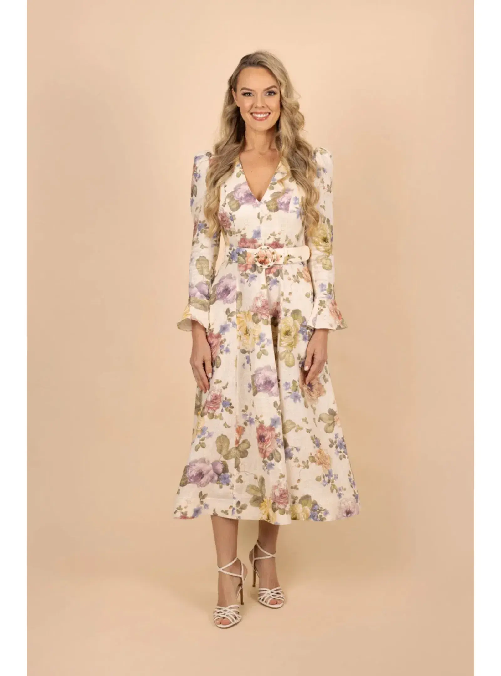 Zimmermann Luminosity Midi Dress Multi Floral Print Size 0P / AU 6 - Image 1