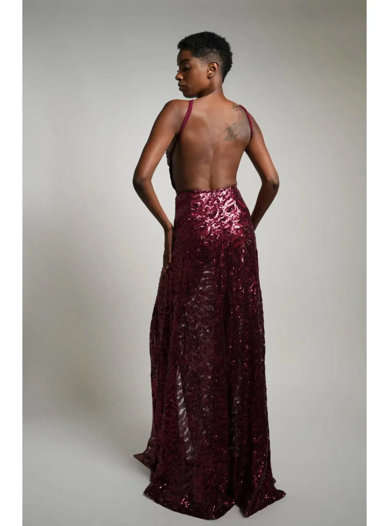 Alamour Almase Gown in Burgundy Size XS / AU 6 - Image 3