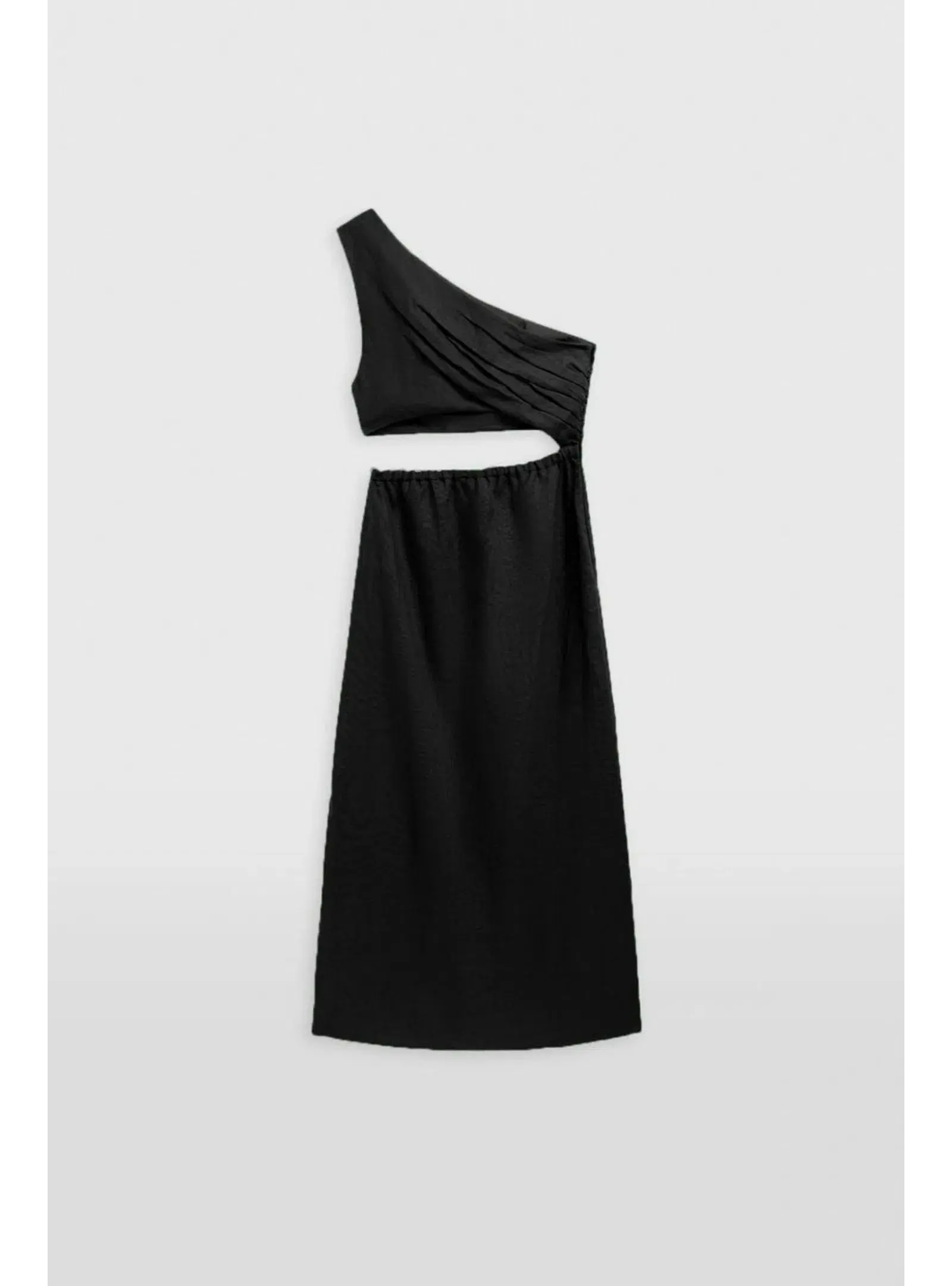Venroy Draped One Shoulder Cut Out Midi Dress Black Size M / AU 10 - Image 4