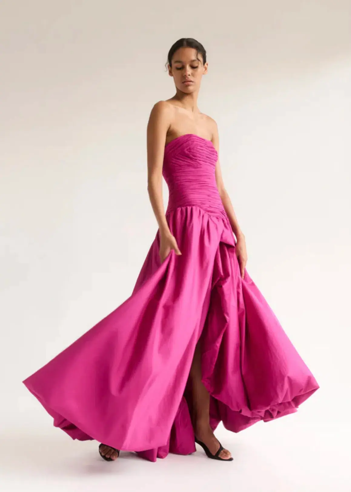 Aje Violette Bubble Hem Maxi Dress Deep Magenta Size AU 6 - Image 1
