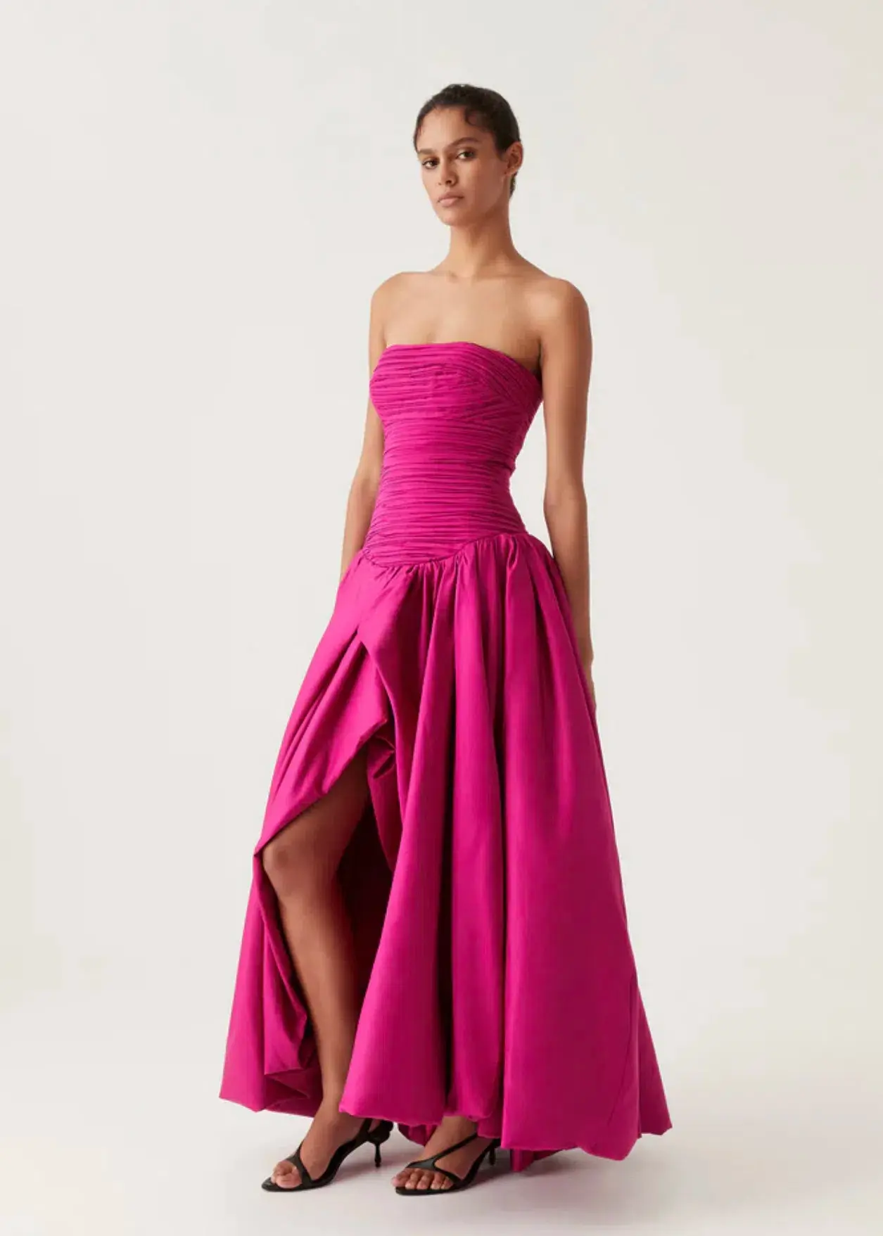 Aje Violette Bubble Hem Maxi Dress Deep Magenta Size AU 6 - Image 2