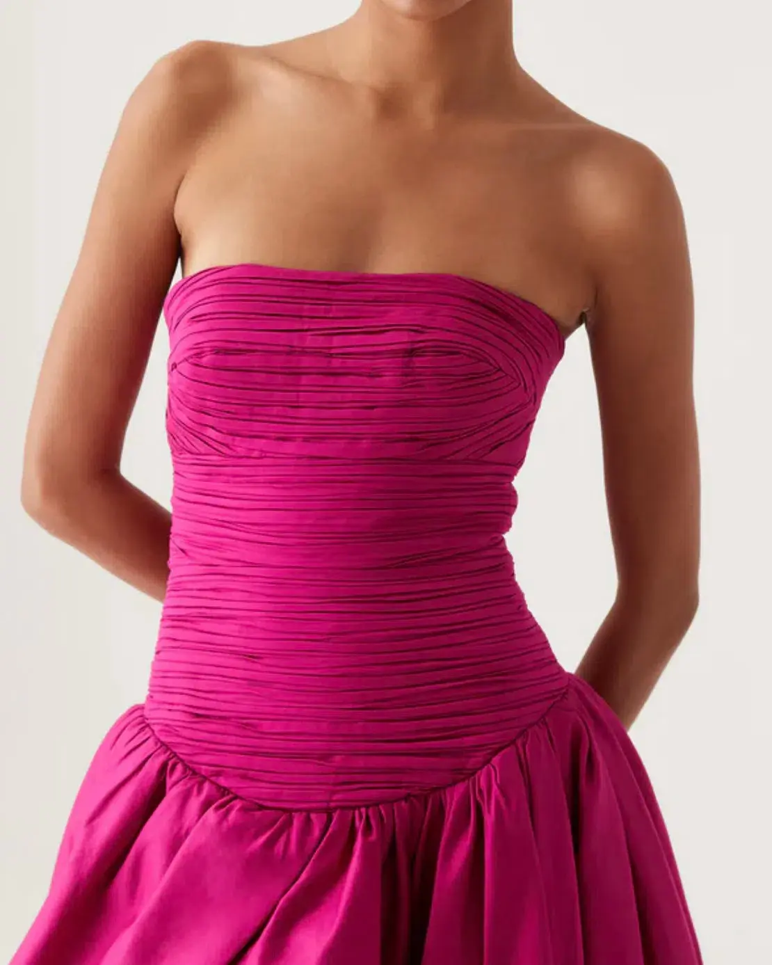 Aje Violette Bubble Hem Maxi Dress Deep Magenta Size AU 6 - Image 3