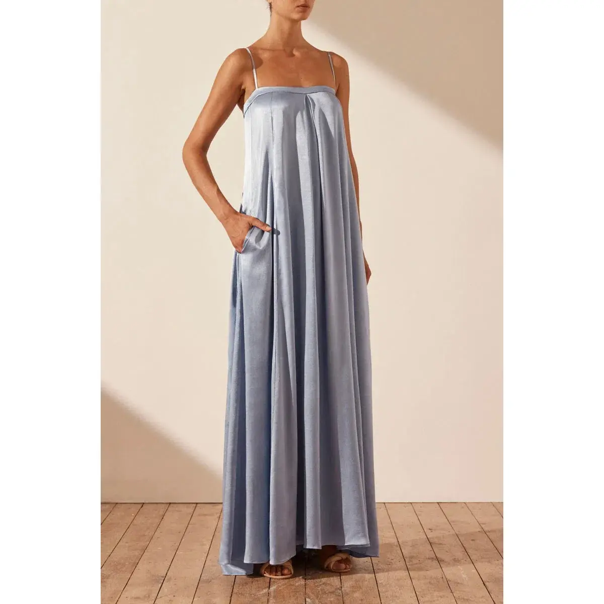 Shona Joy La Lune Column Maxi Dress in Powder Blue Size AU 6 - Image 2