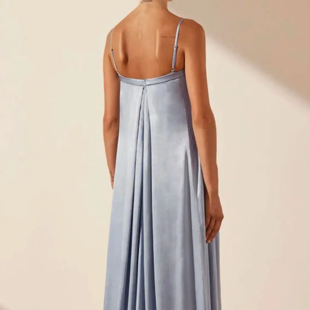 Shona Joy La Lune Column Maxi Dress in Powder Blue Size AU 6 for rent on The Volte - main image