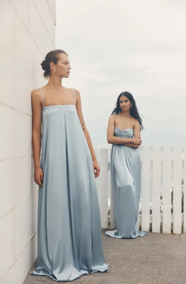 Shona Joy La Lune Column Maxi Dress in Powder Blue Size AU 6 - Image 1