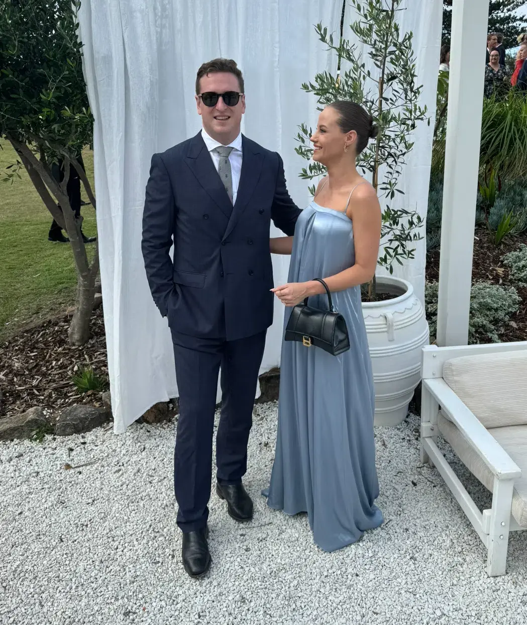 Shona Joy La Lune Column Maxi Dress in Powder Blue Size AU 6 for rent on The Volte - main image