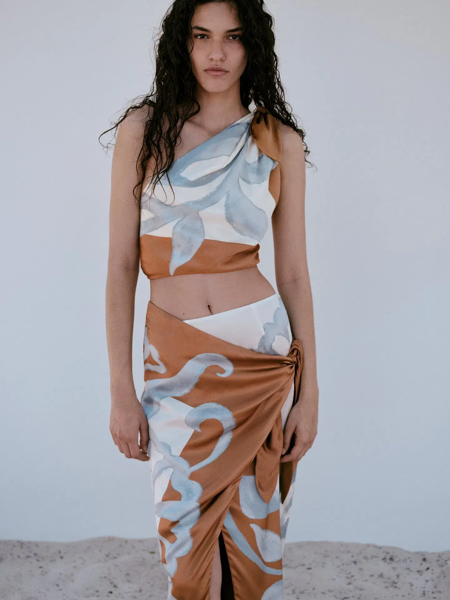 Sir The Label Sorrento Wrap Skirt And Scarf Top Set Sciapra Print  Size 10 - Image 3