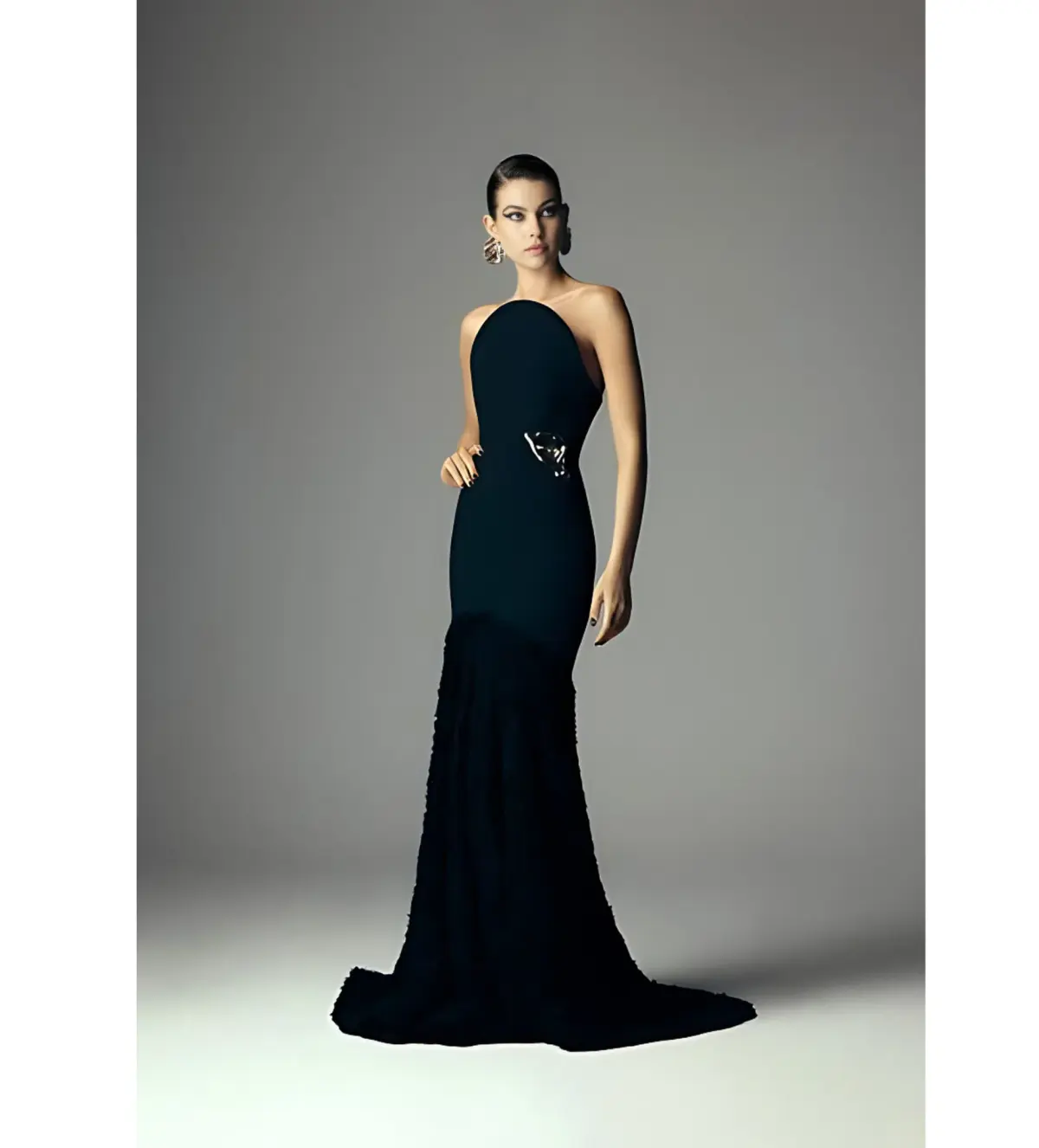 Carla Zampatti Nastro Strapless Gown Black Size 6 - Image 1