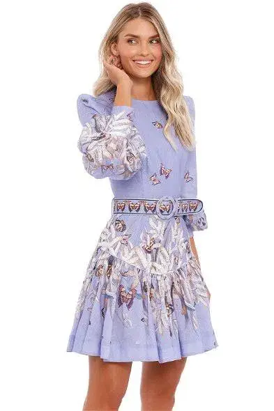Zimmermann The Botanica Belted Mini Dress Pandanus Size 2 / Au 12 - Image 3