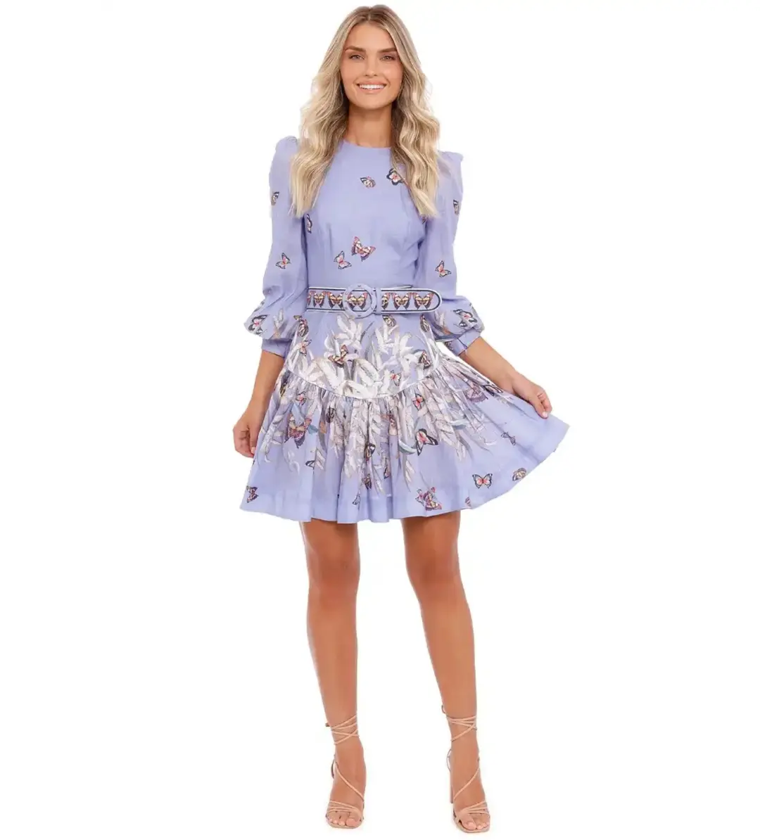 Zimmermann The Botanica Belted Mini Dress Pandanus Size 2 / Au 12 for rent on The Volte - main image