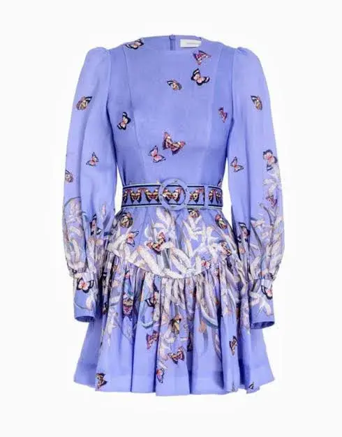 Zimmermann The Botanica Belted Mini Dress Pandanus Size 2 / Au 12 for rent on The Volte - main image