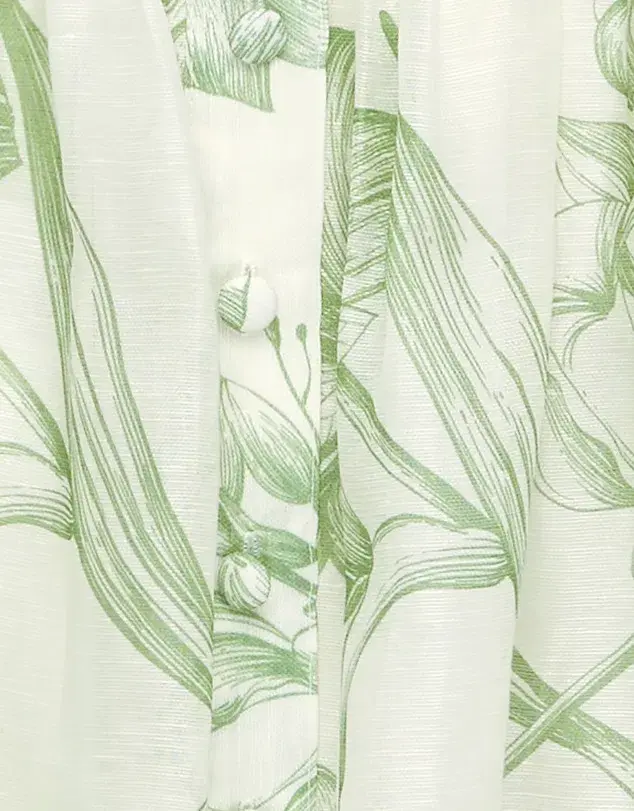 Leo Lin Cassandra Belted Mini Dress Harmony Print in Celadon Size AU 10 - Image 3