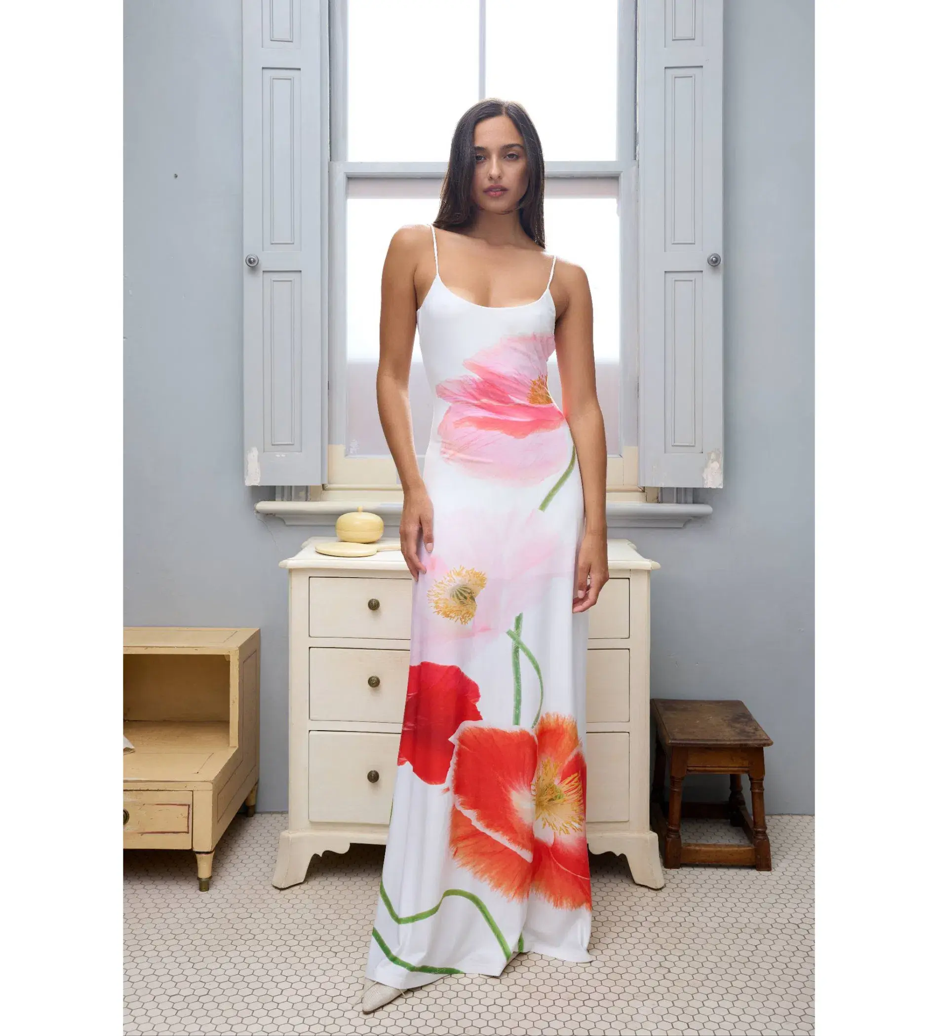 With Harper Lu Low Back Maxi Dress Citrus Poppy Size 8  - Image 1