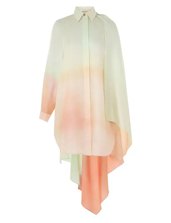 Zimmermann The Natura Scarf Shirt Mini in Coral Fields  Size 0/ Au 8 - Image 2