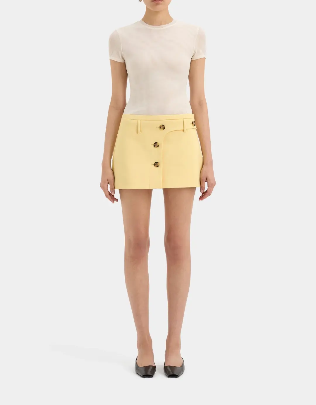 Sir the Label Sandrine Button Mini Skirt Limone Size 1 / AU 8 for rent on The Volte - main image