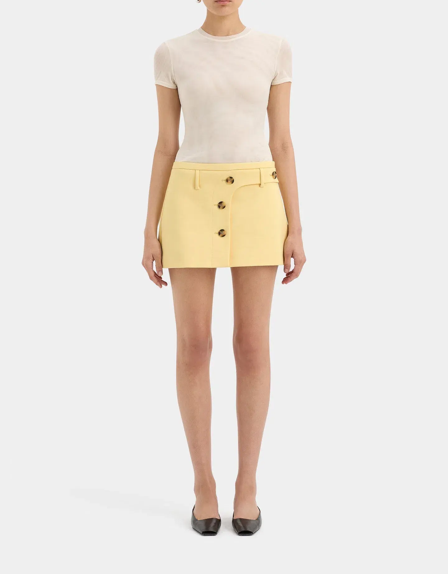 Sir the Label Sandrine Button Mini Skirt Limone Size 1 / AU 8 - Image 1