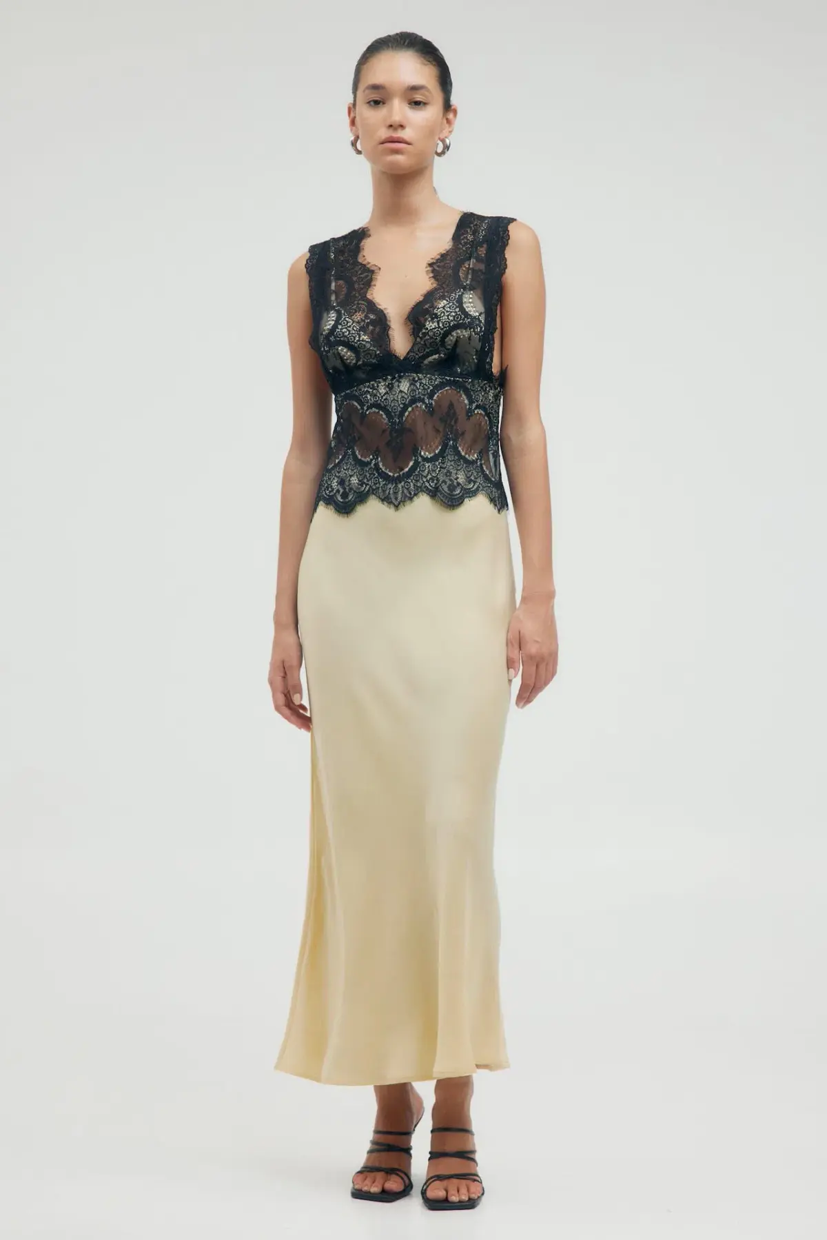 Third Form Visions Lace Deep V Maxi Dress Marshmallow Size 8 - Image 1