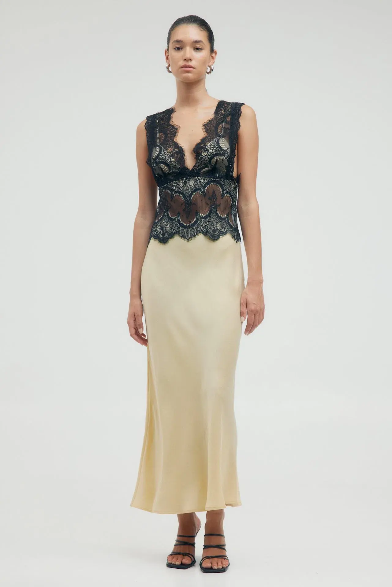 Third Form Visions Lace Deep V Maxi Dress Marshmallow Size 8 - Image 1
