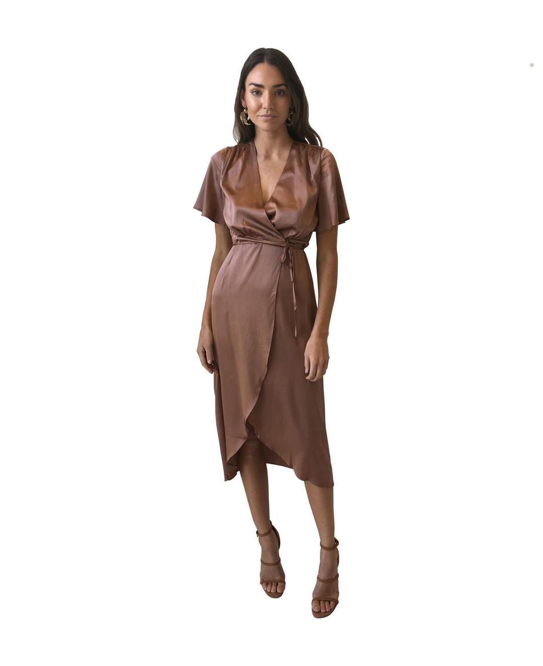 Hansen & Gretel Edie silk dress copper 1 for rent on The Volte - main image