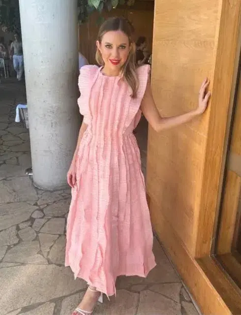 AJE -  Hybrid Midi Dress Rose Pink - Size AU 8 for rent on The Volte - main image