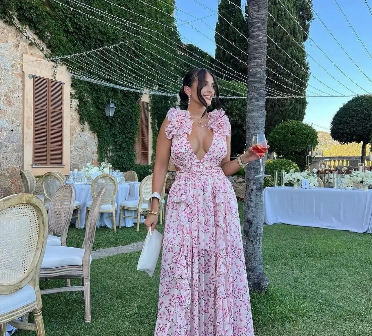 Anne Louise Pink Cassini Dress Floral Size S / AU 8 - Image 1