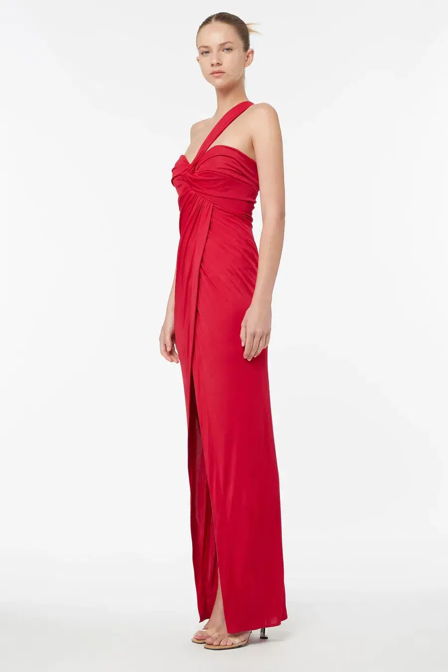 Manning Cartell Haute Pursuit One Shoulder Dress in Cherry Size 8 - Image 2