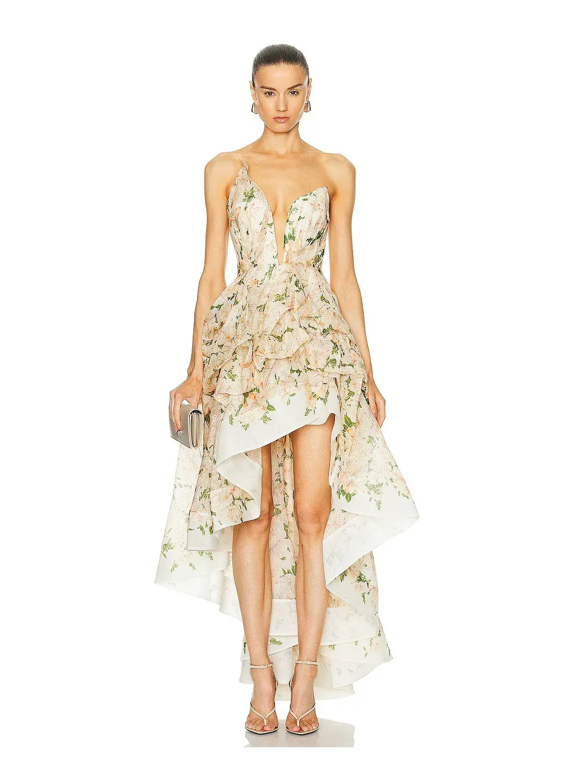 Zimmermann Natura Draped Midi Dress Coral Azalea Size 0/ AU 8 - Image 1