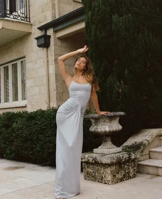 Natalie Rolt Allora Maxi Dress Silver Size 1 / AU 8 - Image 4