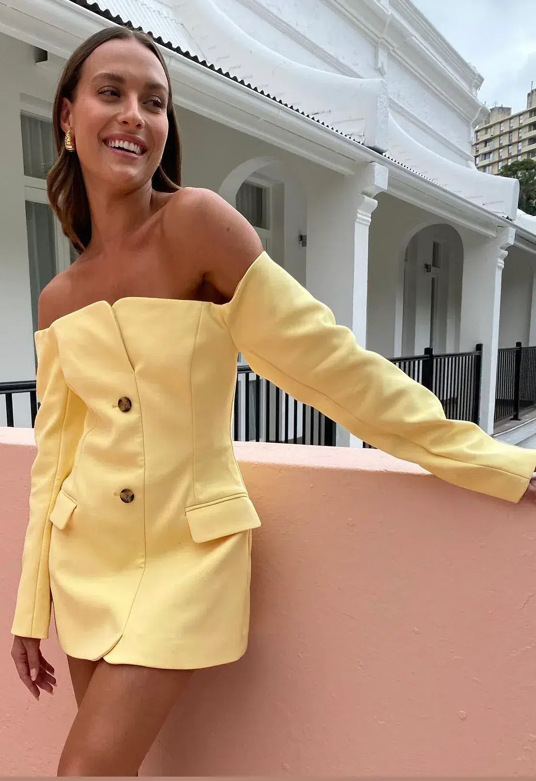 Sir the Label Sandrine Tailored Mini Dress Limone Size 1 / AU 8 - Image 4