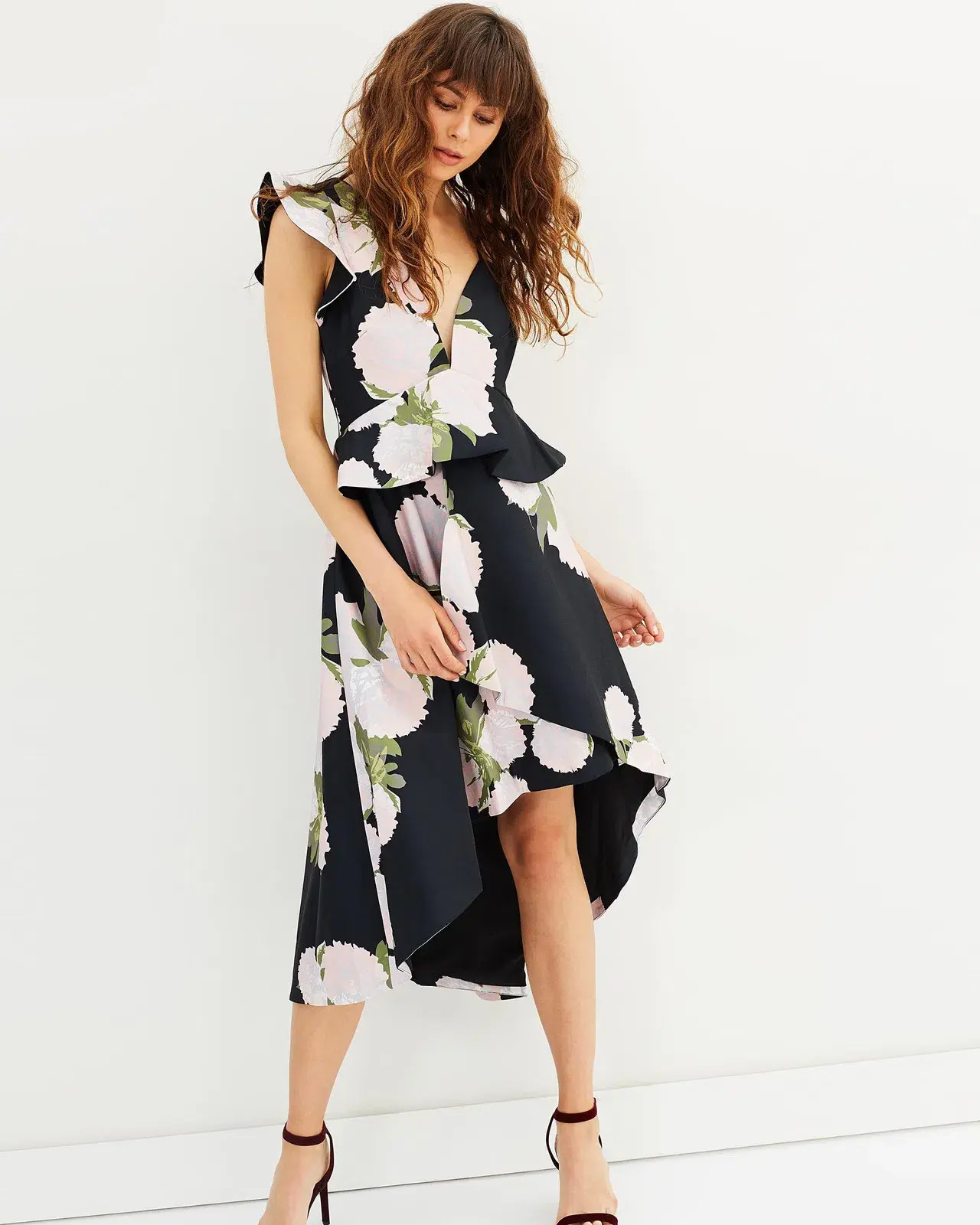 Talulah New Woman Asymmetrical Midi Dress Floral Size 12 - Image 6