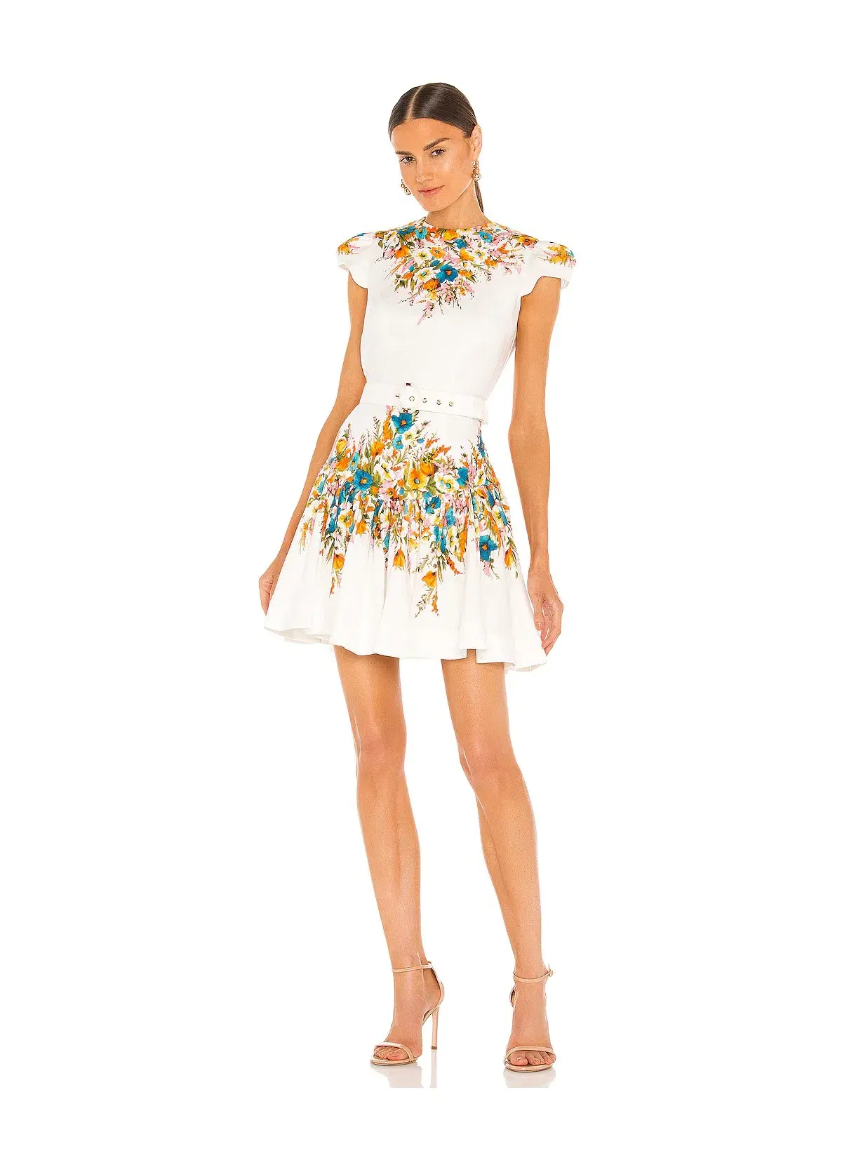 Zimmermann Estelle Tie Mini Dress in Cream Floral Size 2/ AU 12 - Image 1