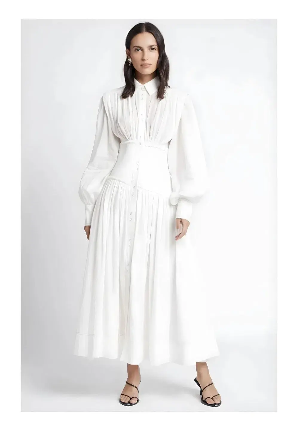 Aje Utopia Long Sleeve Dress Ivory Size 4 - Image 1