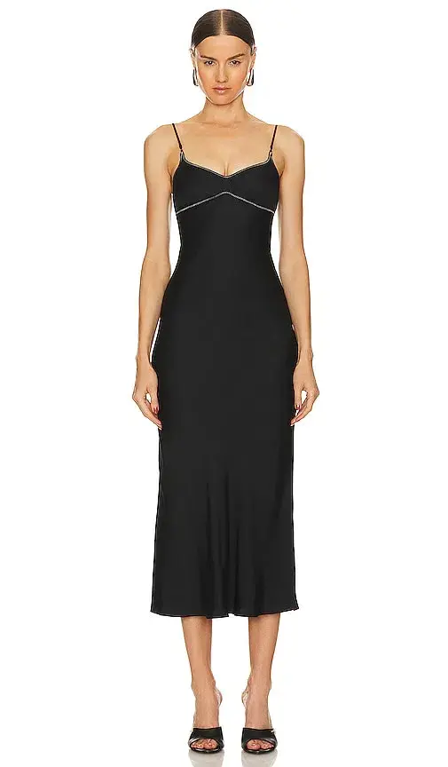 Bec & Bridge Emery Midi Dress Black Size AU 6 for rent on The Volte - main image