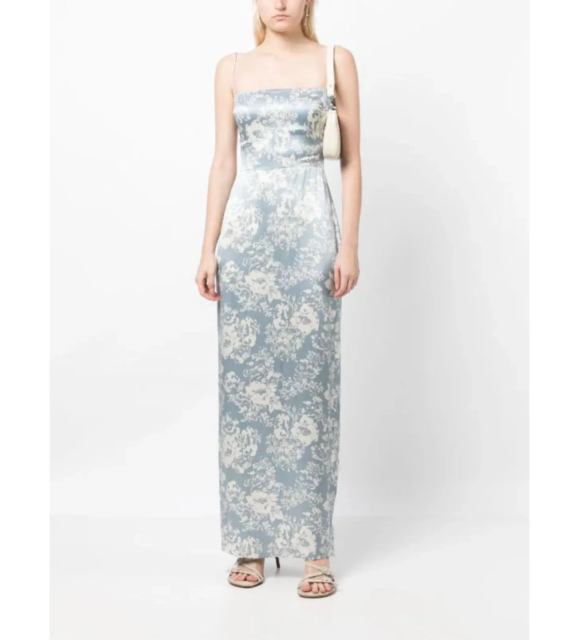 Reformation Frankie Silk Dress Blue Floral Size XS / AU 6 - Image 1