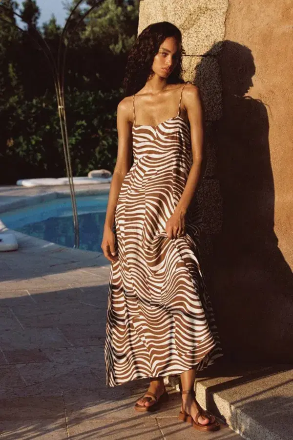 Faithfull the Brand Sorsal Midi Dress Print Size 8 for rent on The Volte - main image