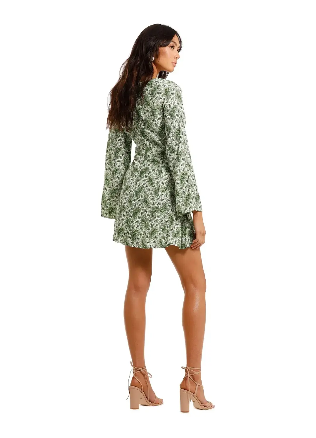 Faithfull the Brand Thomasina Dress Green Print Size 8  for rent on The Volte - main image