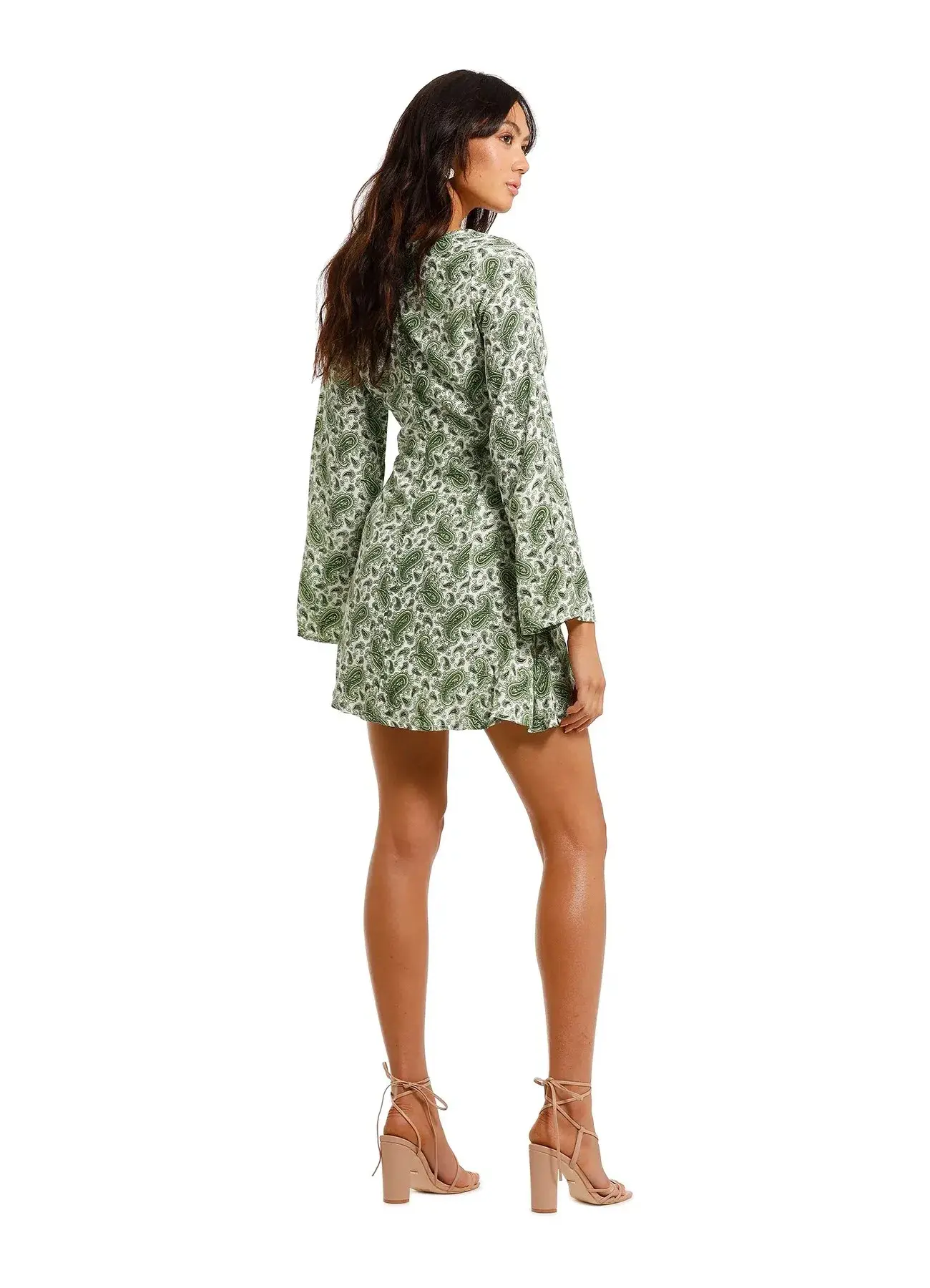 Faithfull the Brand Thomasina Dress Green Print Size 8  - Image 3