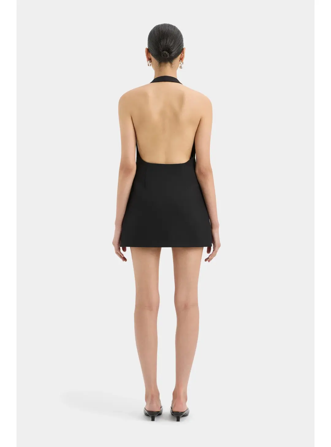 Sir the Label Sandrine Halter Mini Dress Black Size AU 10 for rent on The Volte - main image