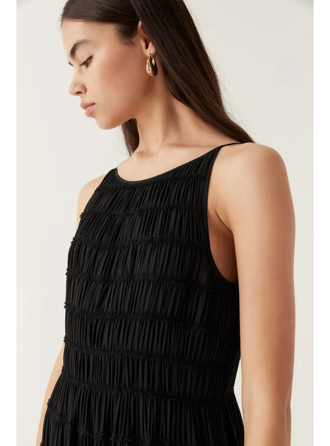 Aje Rosewood Ruched Maxi Dress in Black Size AU 12 for rent on The Volte - main image