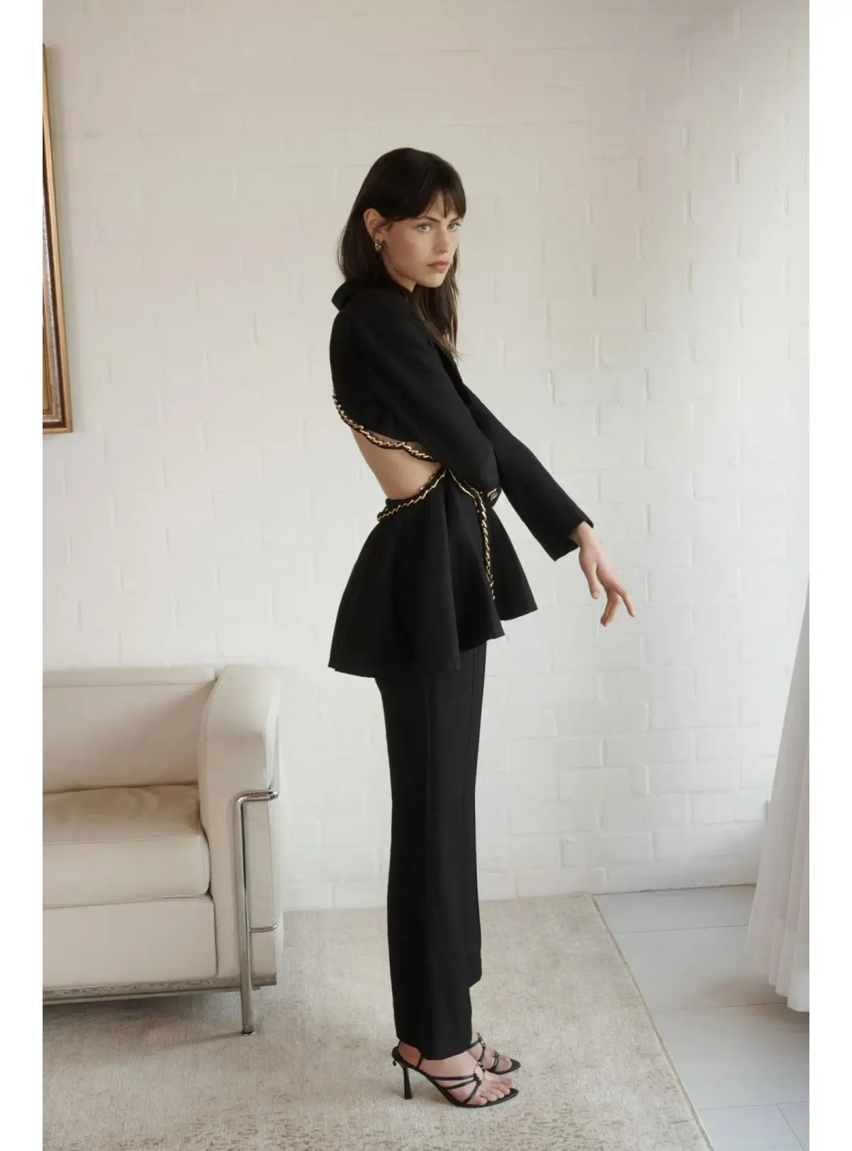Aje Opal Backless Chainlink Jacket Black Size AU 10 - Image 5