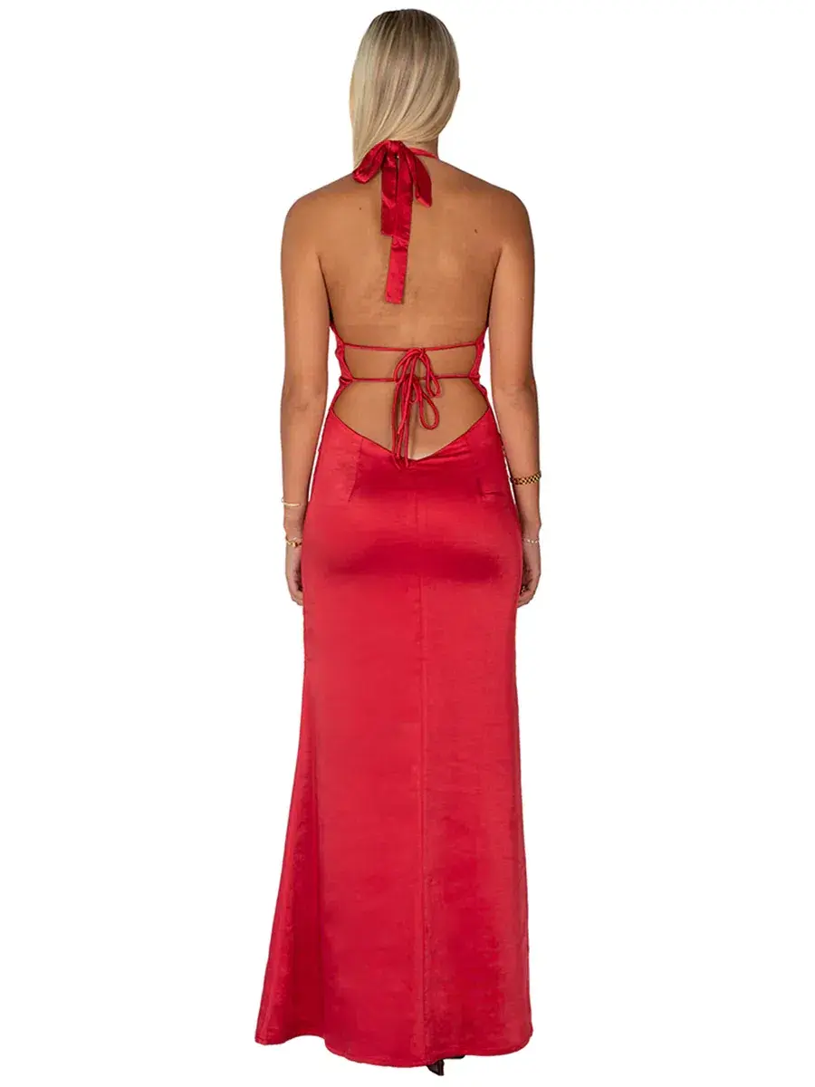 I am Delilah Margot Maxi Dress In Cherry Red Size S / AU 8 - Image 2